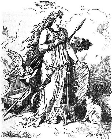 Une scène de mythologie nordique avec un dieu et des symboles emblématiques