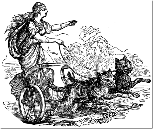 Scène de mythologie nordique avec un guerrier et un dragon dans un paysage montagneux