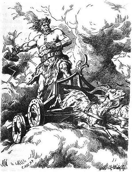 Un coloriage de dieux nordiques au cœur d'un paysage mythologique