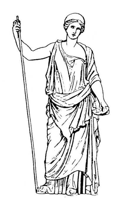 Scène de mythologie romaine avec des figures et des éléments symboliques