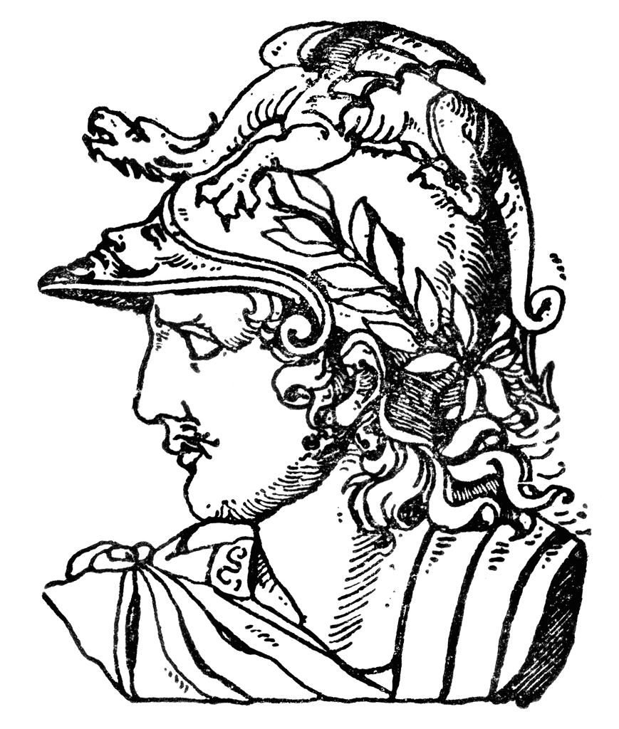 Dieux de la mythologie romaine entourés d'éléments symboliques