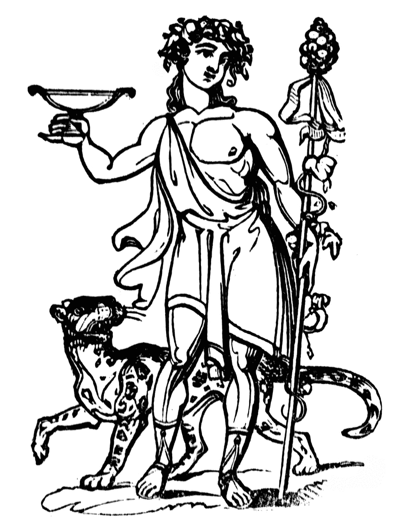 Scène de la mythologie romaine avec des personnages divins dans un décor antique
