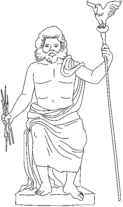 Dieux et déesses de la mythologie romaine entourés de symboles
