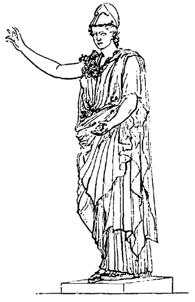 Scène de mythologie romaine avec des figures emblématiques et un décor classique