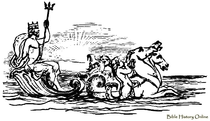 Scène de mythologie romaine avec divinités et motifs symboliques