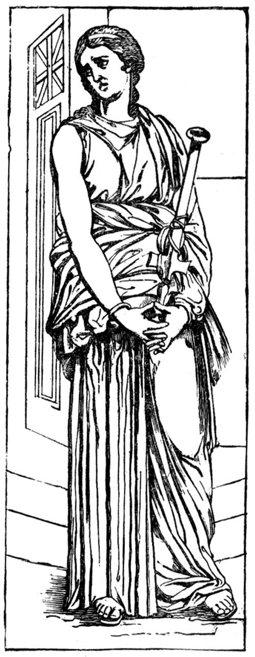 Scène mythologique romaine avec un dieu et des symboles emblématiques