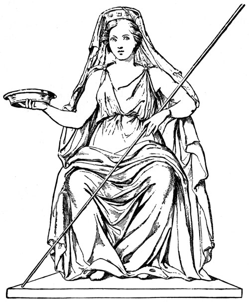 Scène mythologique romaine avec des dieux et des symboles