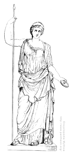 Scène de mythologie romaine avec un personnage central entouré d'éléments symboliques
