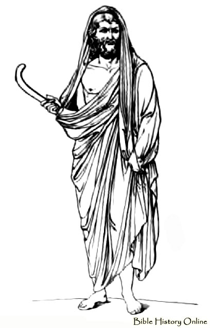 Coloriage représentant un dieu de la mythologie romaine en pleine action