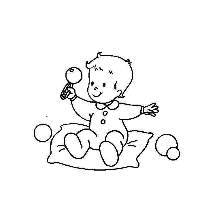 Un adorable coloriage de naissance avec un bébé et des animaux