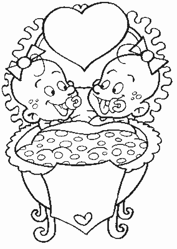 Un adorable coloriage de naissance avec un bébé et des éléments festifs