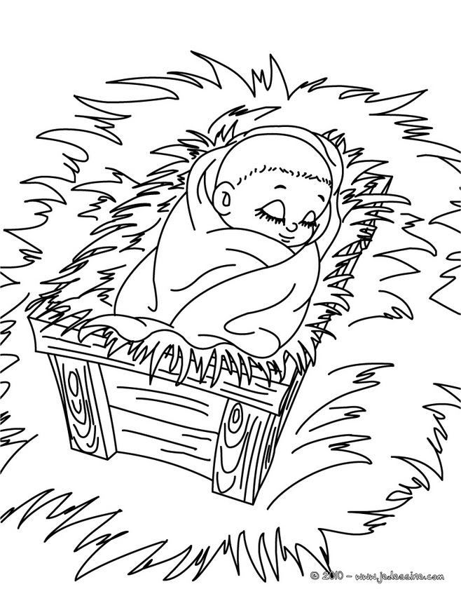 Coloriage d'une naissance avec un bébé et des motifs doux