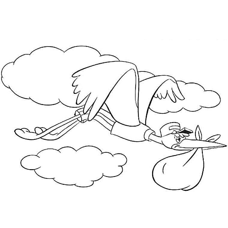 Coloriage d'une naissance avec un bébé et des éléments festifs