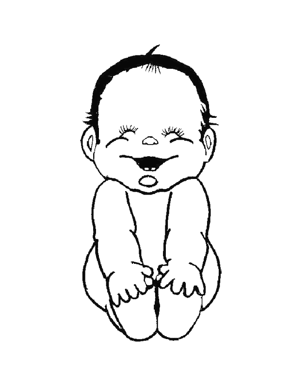 Coloriage d'une adorable scène de naissance avec un bébé et des éléments de douceur