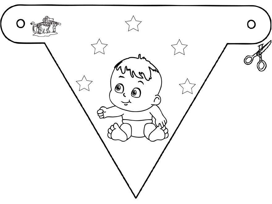 Un adorable dessin de naissance avec des animaux et des ballons