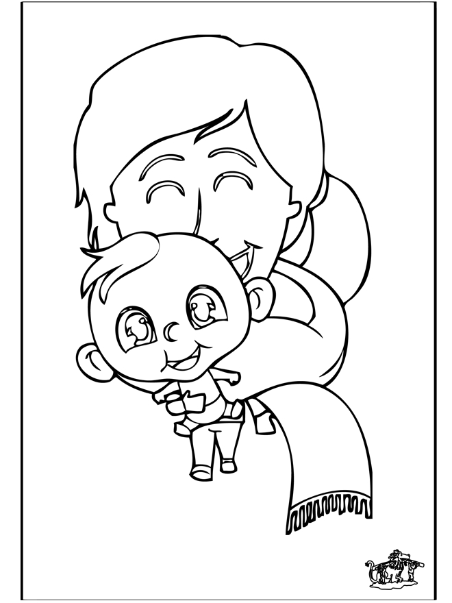 Un joli dessin de naissance avec des éléments festifs et des motifs