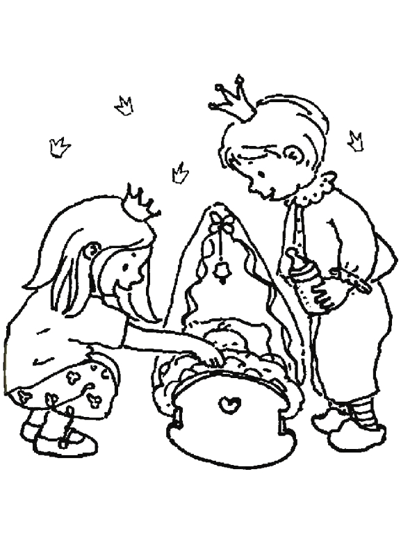 Coloriage d'une douce naissance avec un bébé et des nuages
