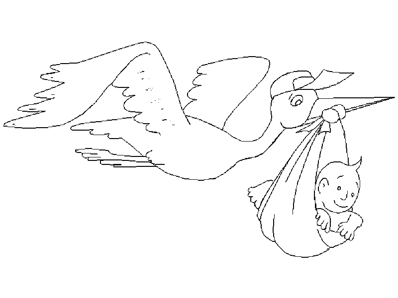 Un joli dessin d’un bébé entouré d’éléments de naissance