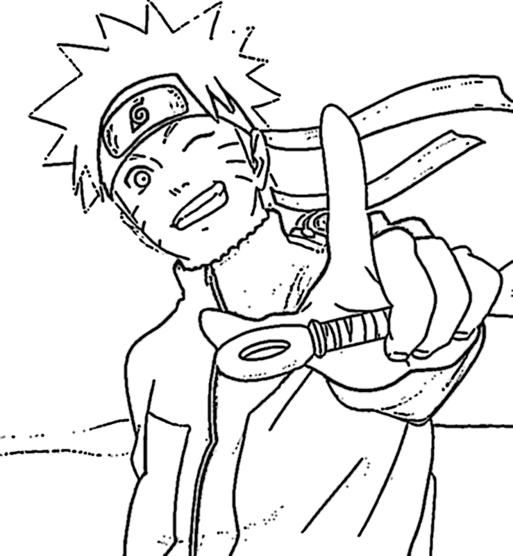 Naruto en pleine action avec des éléments de son univers