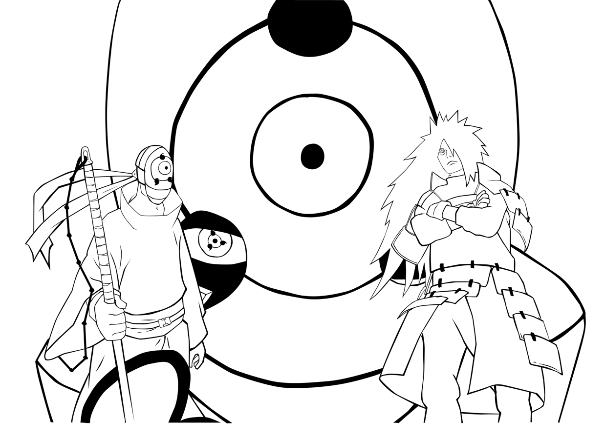 Coloriage de Naruto en pleine action avec son kunai