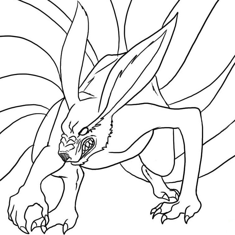 Coloriage de Naruto en action, sur fond de paysage dynamique