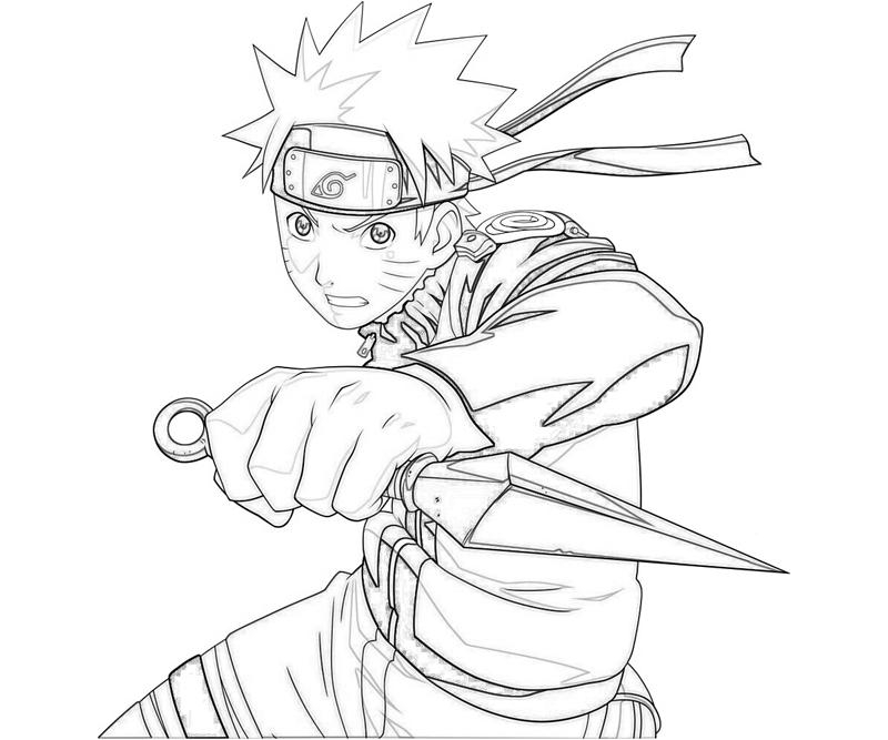 Naruto en action avec son kunai dans un décor dynamique