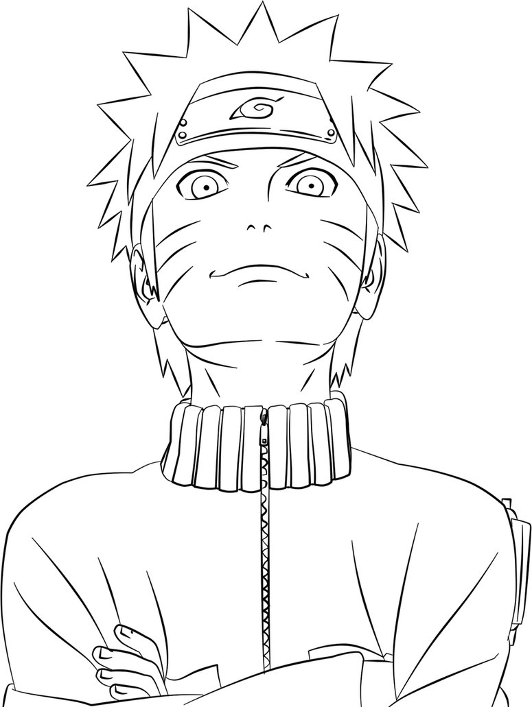 Naruto en pleine action avec un fond de nuages