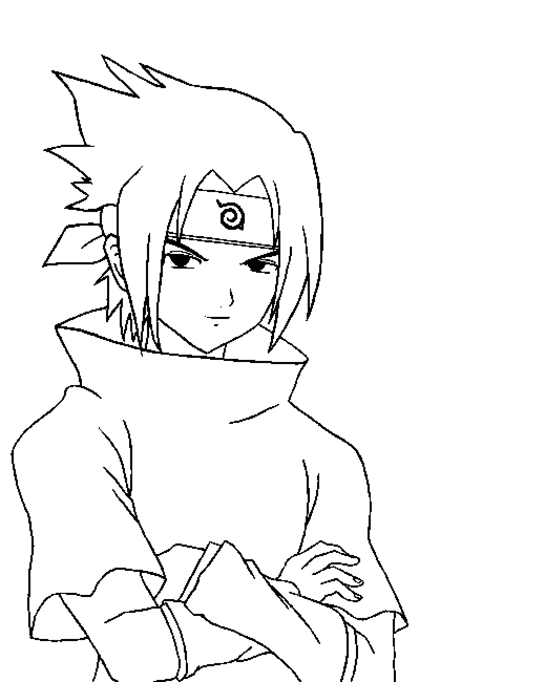 Coloriage de Naruto en pleine action avec son Kunai