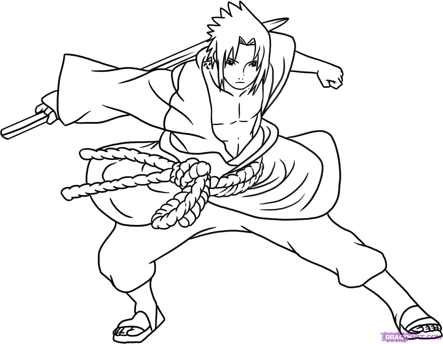 Naruto en pleine action sur un fond dynamique