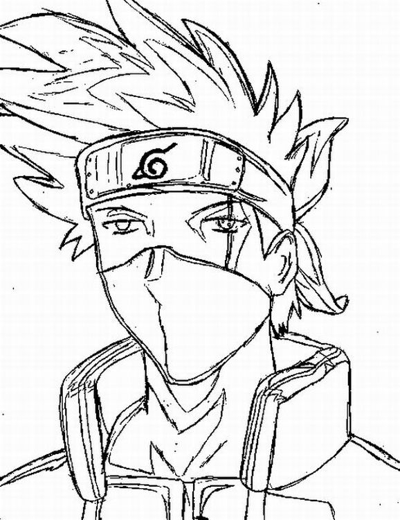 Coloriage de Naruto en pleine action avec son kunai