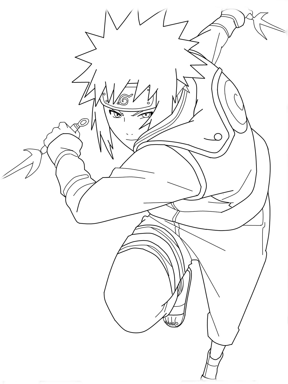Naruto en pleine action avec ses amis dans un décor dynamique