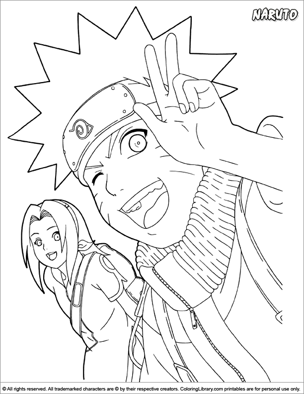 Coloriage de Naruto en pleine action dans un décor dynamique
