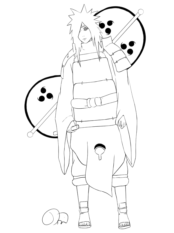 Naruto en pleine action avec un fond dynamique