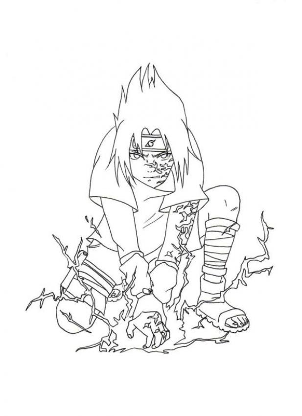 Naruto en pleine action avec un fond dynamique
