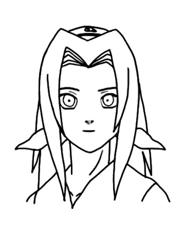Coloriage de Naruto en pleine action avec son kunai