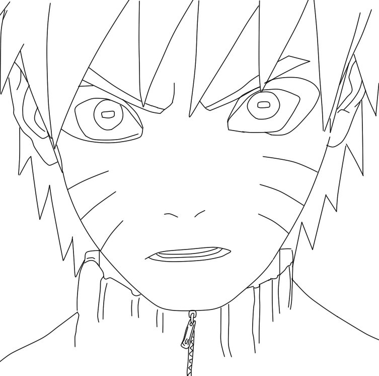Coloriage de Naruto en pleine action avec un fond dynamique