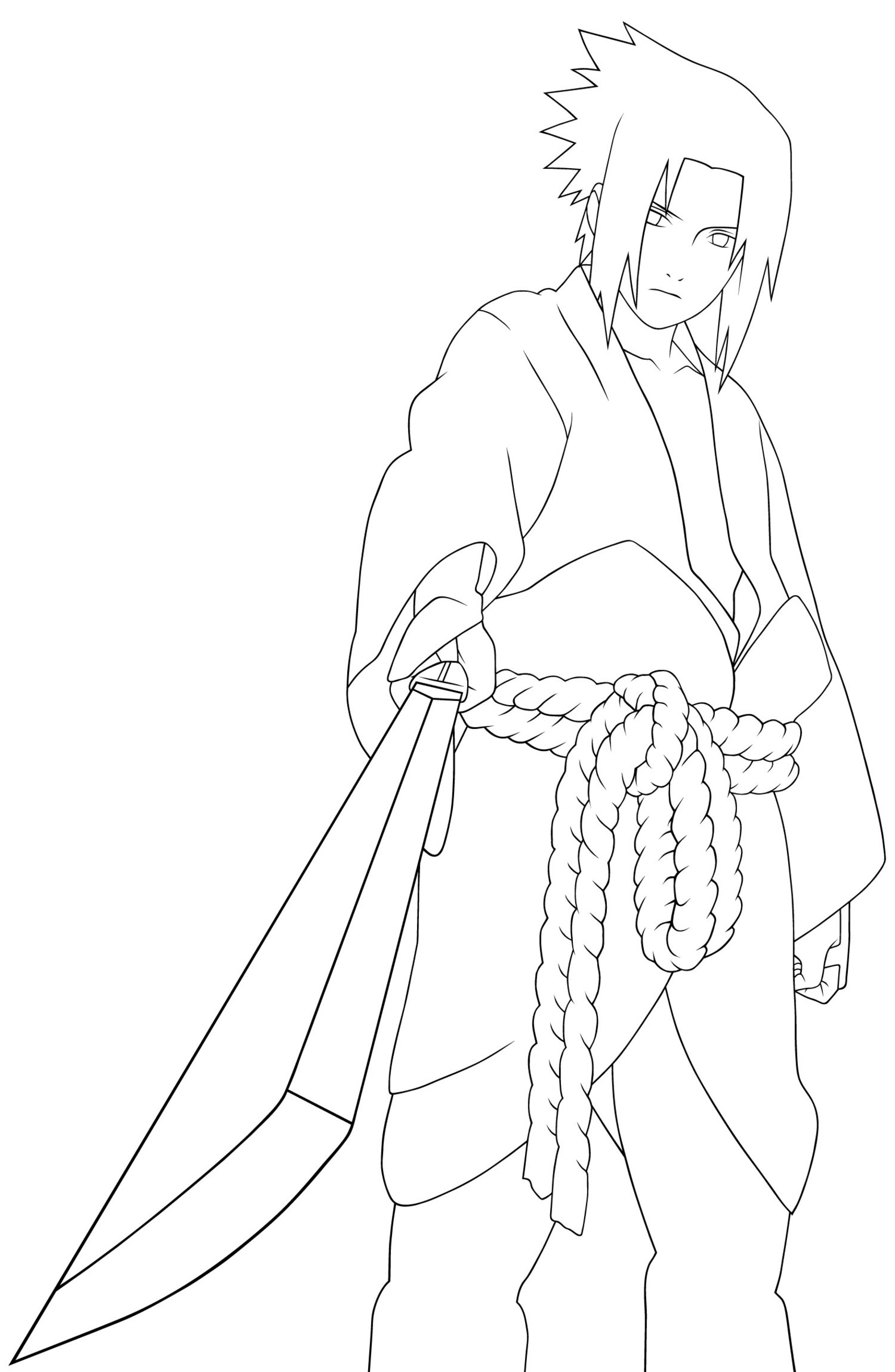 Naruto en pleine action sur un fond dynamique