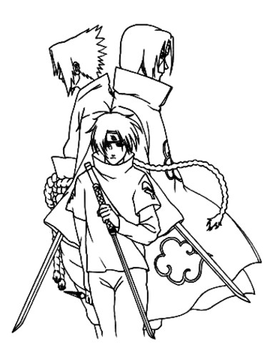 Coloriage de Naruto en pleine action avec un fond dynamique