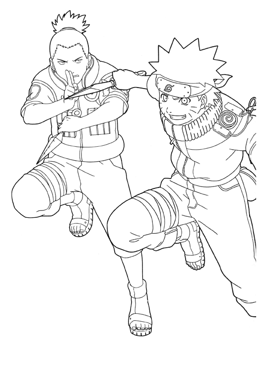 Naruto en pleine action avec ses amis dans un décor dynamique