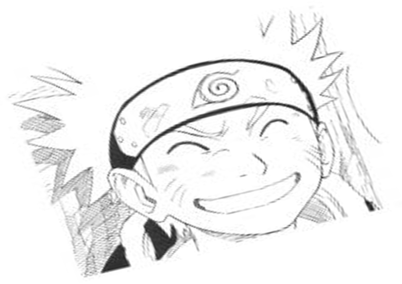 Coloriage de Naruto en pleine action avec un décor dynamique