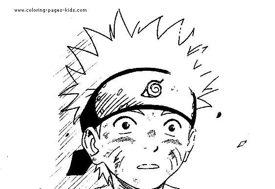 Coloriage de Naruto en pleine action dans un décor dynamique