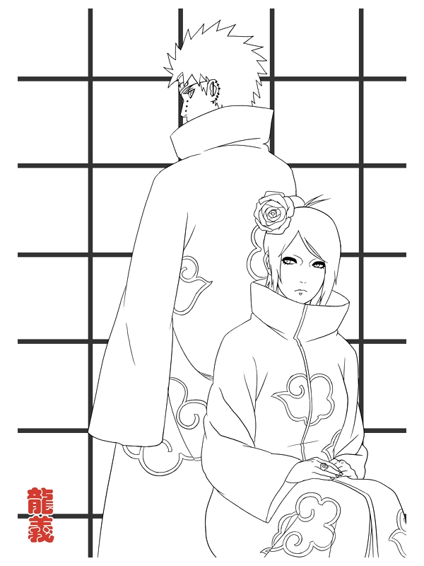 Naruto en pleine action, prêt à se battre dans un décor dynamique