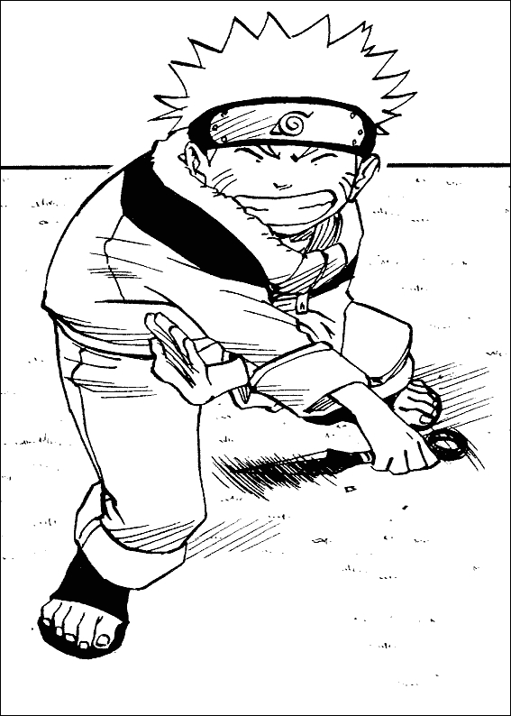 Naruto en pleine action avec ses amis dans un décor dynamique