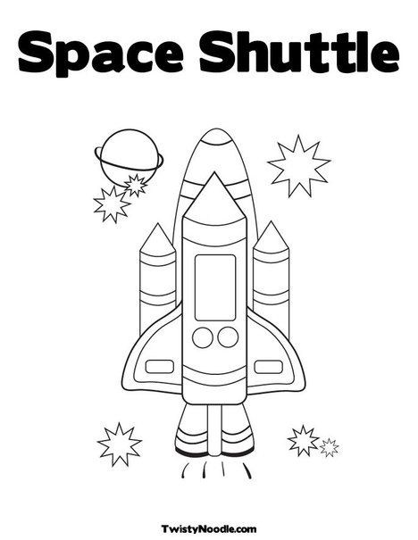 Coloriage d'une navette spatiale en plein vol au-dessus de la Terre