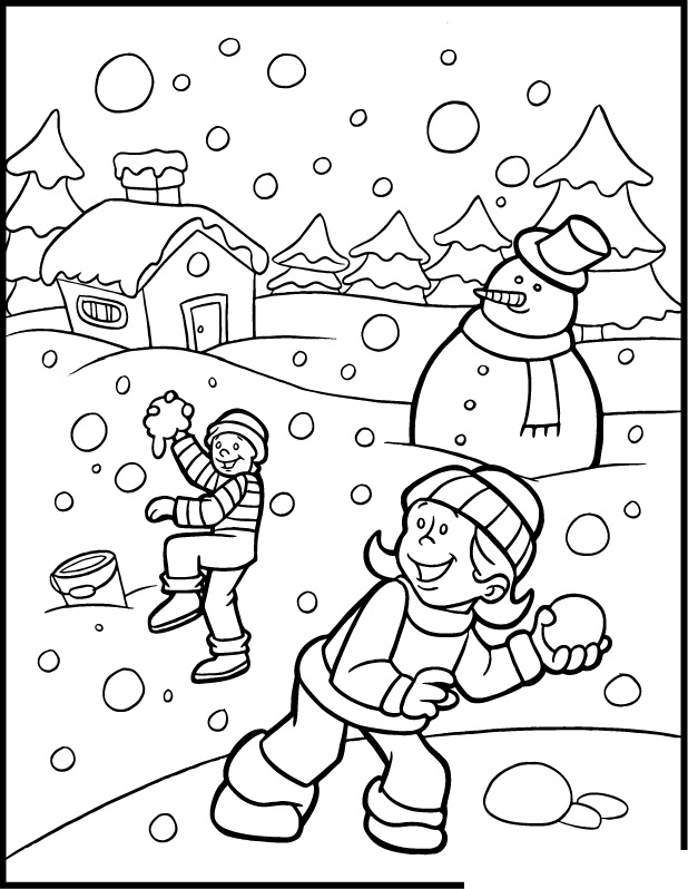 Un paysage hivernal avec un bonhomme de neige sous les flocons