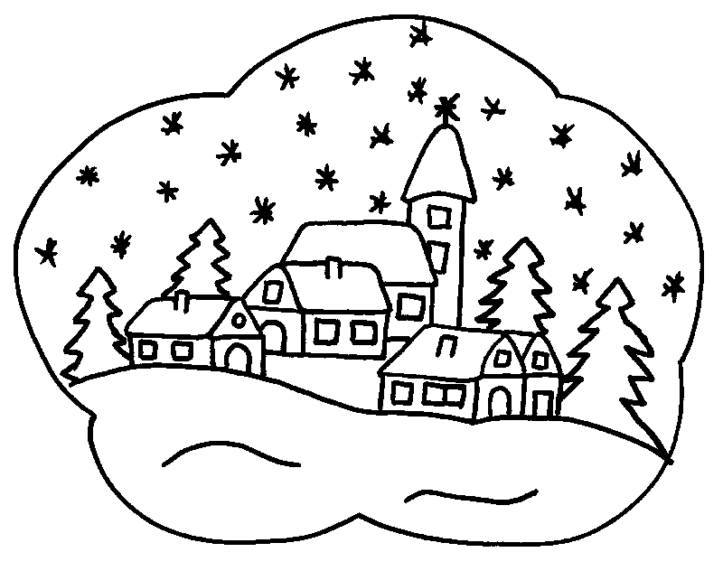 Un enfant façonnant un bonhomme de neige sous un ciel hivernal