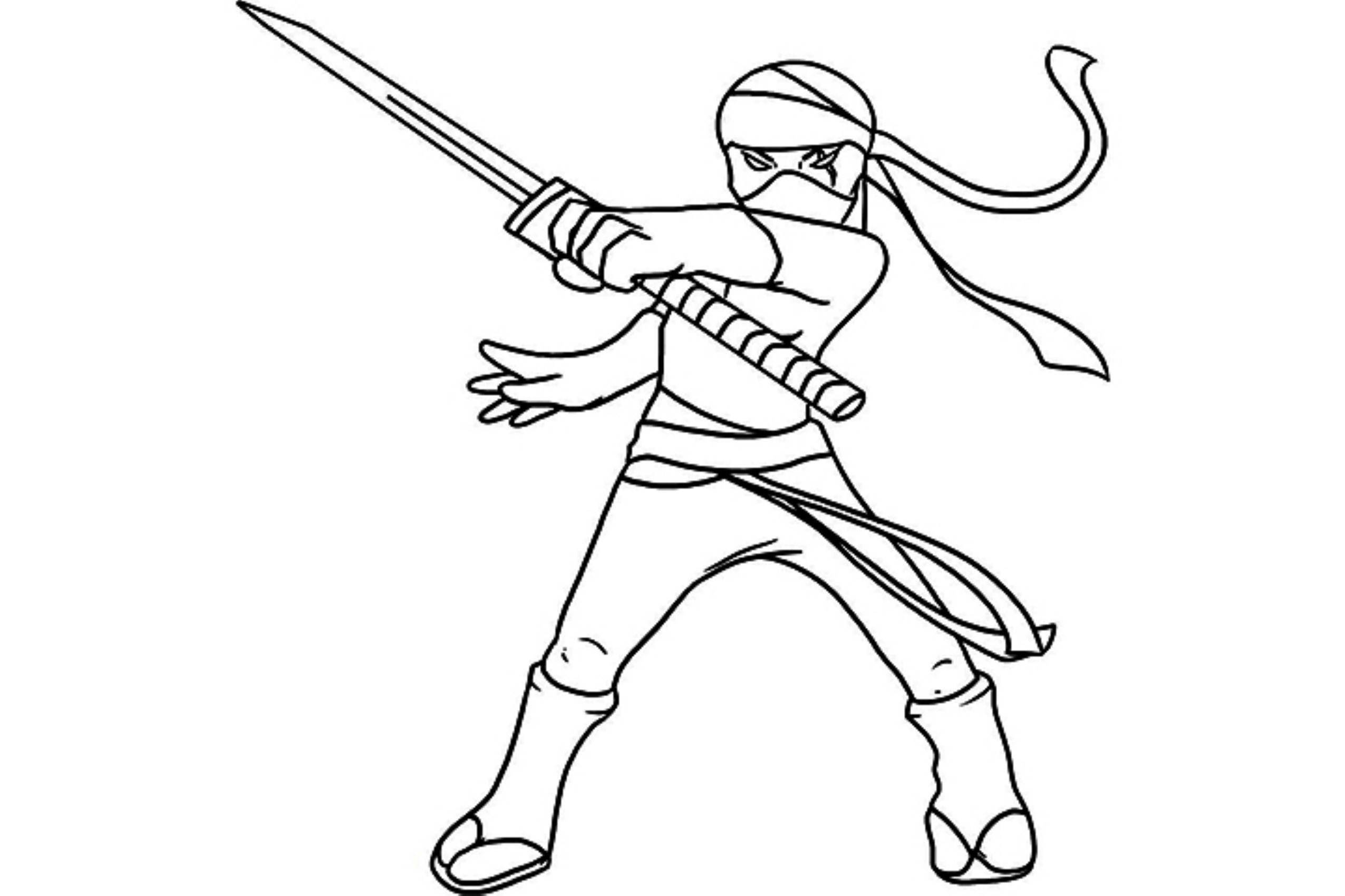 Un ninja en pleine action dans un décor urbain