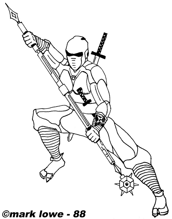 Un ninja en pleine action dans un décor dynamique