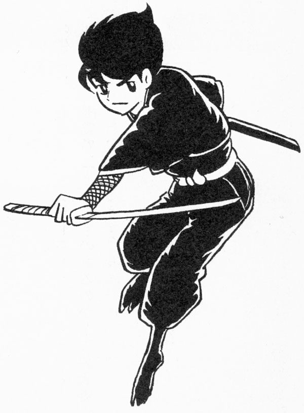Un ninja en pleine action au cœur de la forêt Un ninja en pleine action au cœur de la forêt