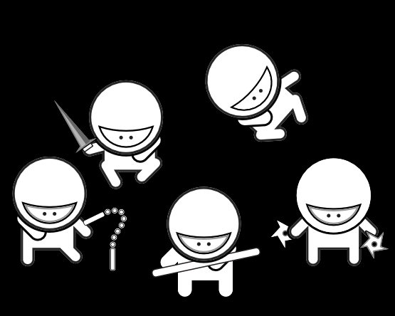 Un ninja en pleine action dans un décor urbain